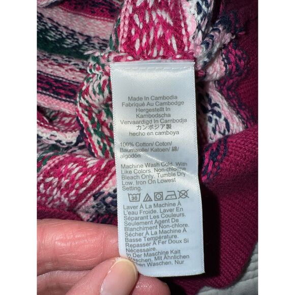 J.Crew Womens Fair Isle Sweater Holiday Crewneck Preppy Pink Green Christmas Med - Picture 11 of 16